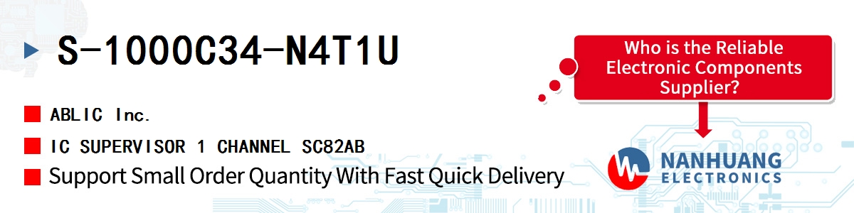 S-1000C34-N4T1U ABLIC IC SUPERVISOR 1 CHANNEL SC82AB