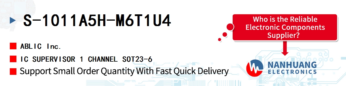 S-1011A5H-M6T1U4 ABLIC IC SUPERVISOR 1 CHANNEL SOT23-6