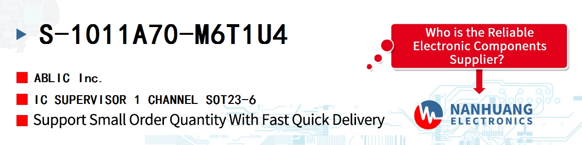 S-1011A70-M6T1U4 ABLIC IC SUPERVISOR 1 CHANNEL SOT23-6