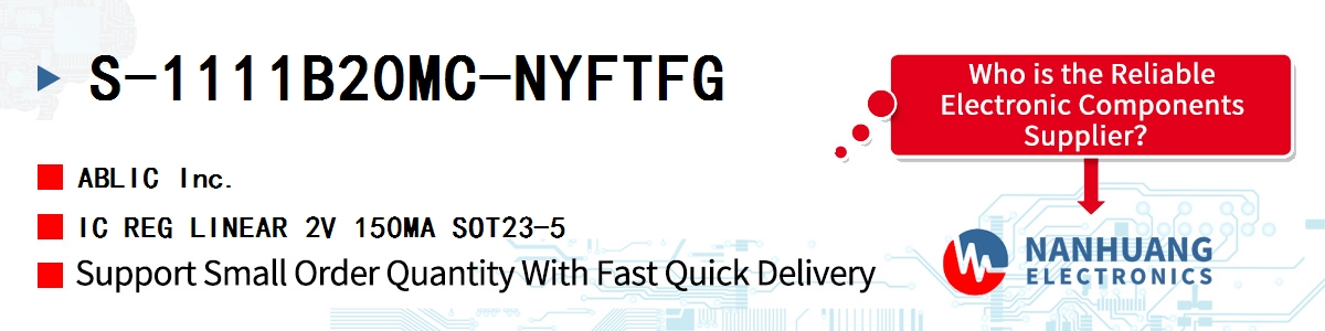 S-1111B20MC-NYFTFG ABLIC IC REG LINEAR 2V 150MA SOT23-5