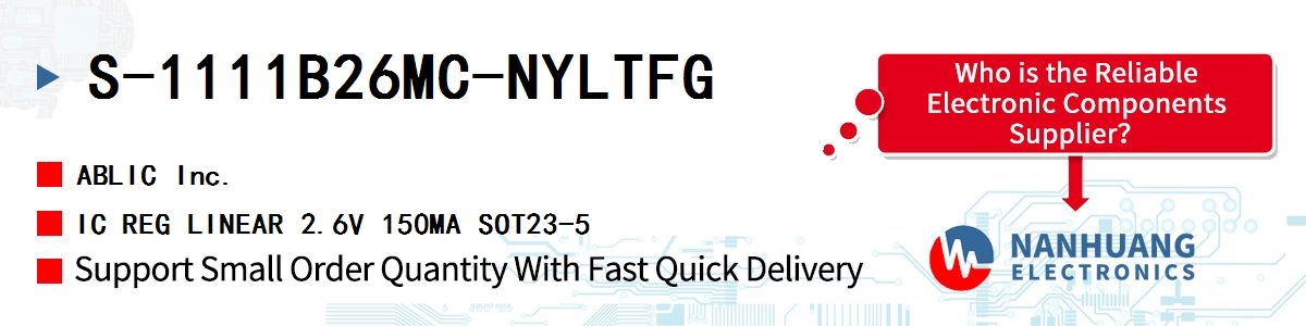 S-1111B26MC-NYLTFG ABLIC IC REG LINEAR 2.6V 150MA SOT23-5