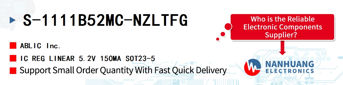 S-1111B52MC-NZLTFG ABLIC IC REG LINEAR 5.2V 150MA SOT23-5