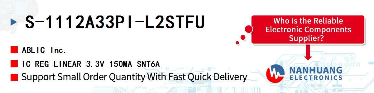 S-1112A33PI-L2STFU ABLIC IC REG LINEAR 3.3V 150MA SNT6A