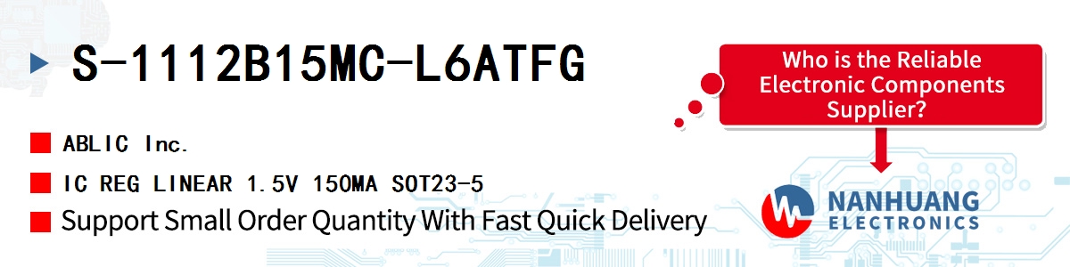 S-1112B15MC-L6ATFG ABLIC IC REG LINEAR 1.5V 150MA SOT23-5