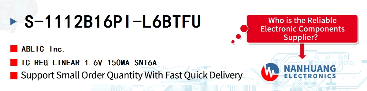 S-1112B16PI-L6BTFU ABLIC IC REG LINEAR 1.6V 150MA SNT6A