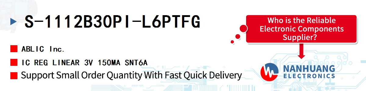 S-1112B30PI-L6PTFG ABLIC IC REG LINEAR 3V 150MA SNT6A