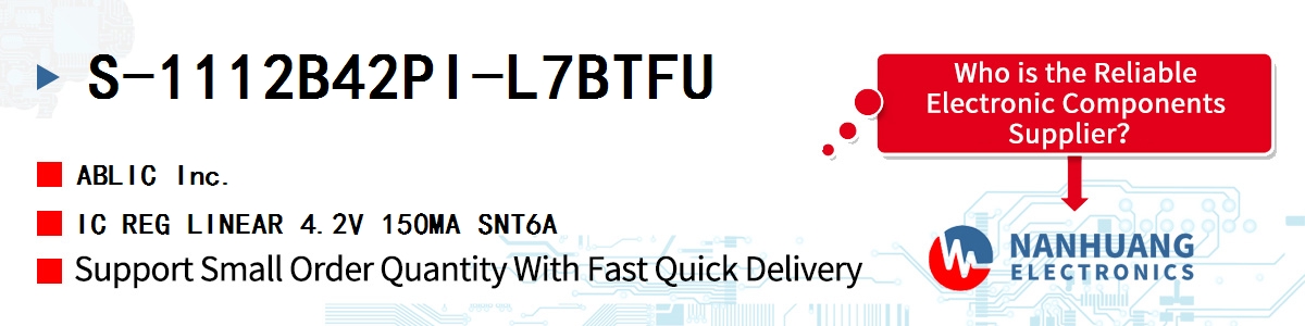 S-1112B42PI-L7BTFU ABLIC IC REG LINEAR 4.2V 150MA SNT6A