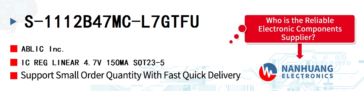 S-1112B47MC-L7GTFU ABLIC IC REG LINEAR 4.7V 150MA SOT23-5