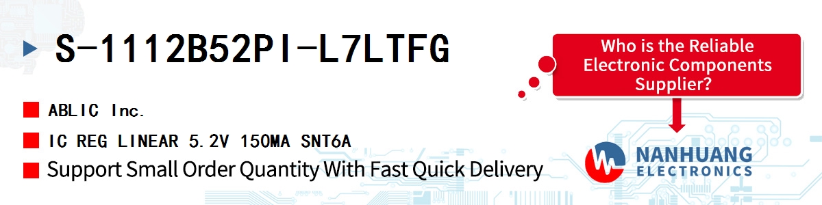 S-1112B52PI-L7LTFG ABLIC IC REG LINEAR 5.2V 150MA SNT6A