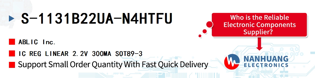 S-1131B22UA-N4HTFU ABLIC IC REG LINEAR 2.2V 300MA SOT89-3