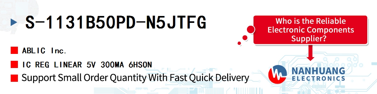 S-1131B50PD-N5JTFG ABLIC IC REG LINEAR 5V 300MA 6HSON