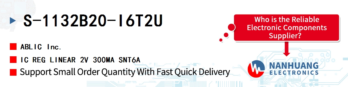 S-1132B20-I6T2U ABLIC IC REG LINEAR 2V 300MA SNT6A