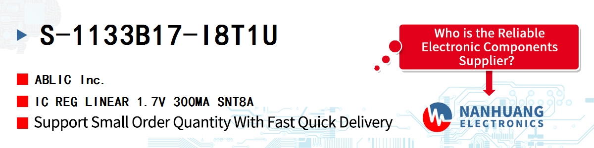 S-1133B17-I8T1U ABLIC IC REG LINEAR 1.7V 300MA SNT8A