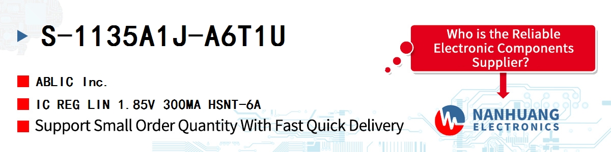 S-1135A1J-A6T1U ABLIC IC REG LIN 1.85V 300MA HSNT-6A