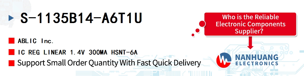 S-1135B14-A6T1U ABLIC IC REG LINEAR 1.4V 300MA HSNT-6A