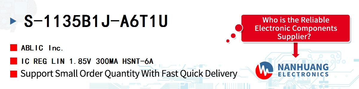 S-1135B1J-A6T1U ABLIC IC REG LIN 1.85V 300MA HSNT-6A