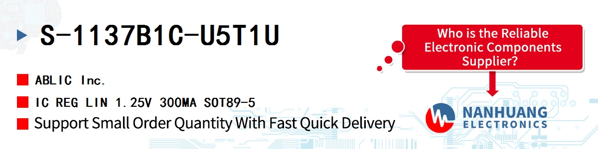 S-1137B1C-U5T1U ABLIC IC REG LIN 1.25V 300MA SOT89-5