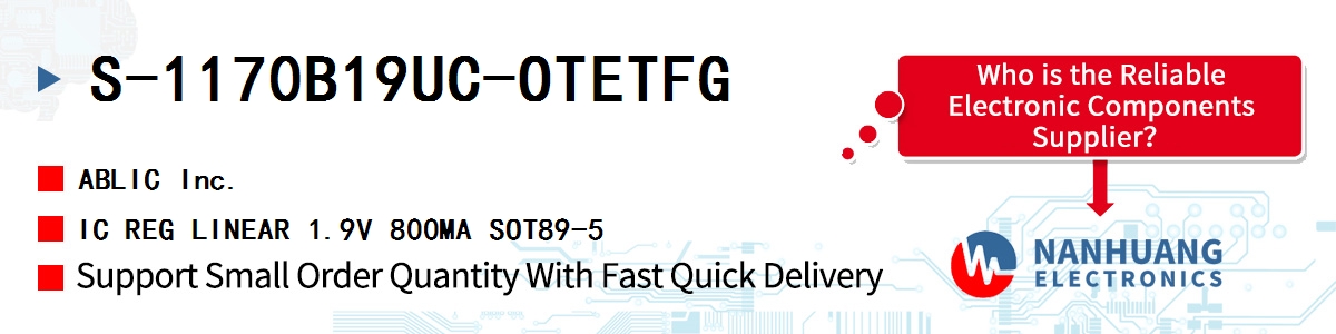 S-1170B19UC-OTETFG ABLIC IC REG LINEAR 1.9V 800MA SOT89-5