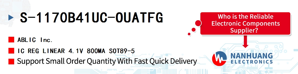 S-1170B41UC-OUATFG ABLIC IC REG LINEAR 4.1V 800MA SOT89-5