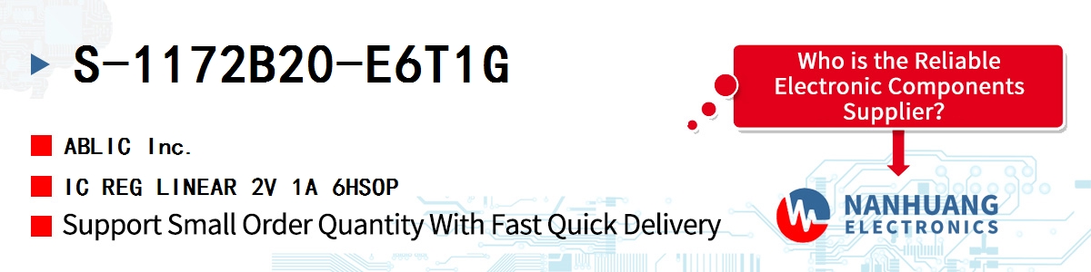 S-1172B20-E6T1G ABLIC IC REG LINEAR 2V 1A 6HSOP