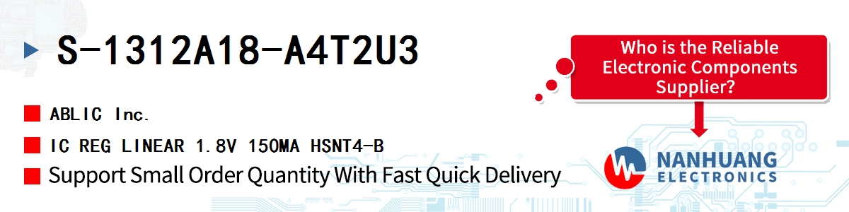 S-1312A18-A4T2U3 ABLIC IC REG LINEAR 1.8V 150MA HSNT4-B