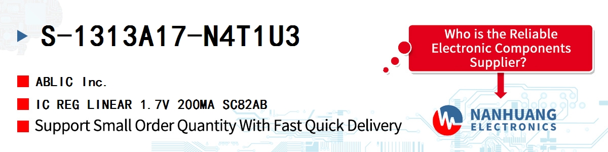 S-1313A17-N4T1U3 ABLIC IC REG LINEAR 1.7V 200MA SC82AB