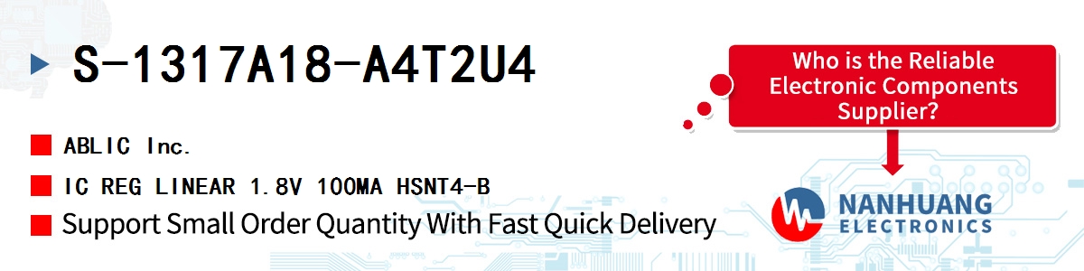 S-1317A18-A4T2U4 ABLIC IC REG LINEAR 1.8V 100MA HSNT4-B