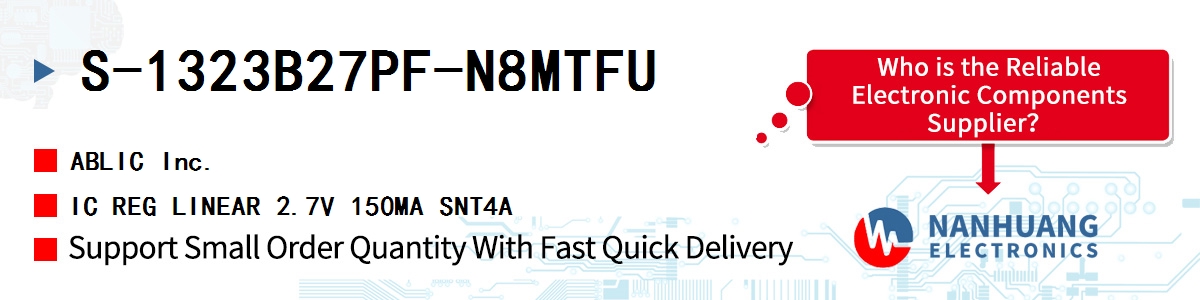 S-1323B27PF-N8MTFU ABLIC IC REG LINEAR 2.7V 150MA SNT4A