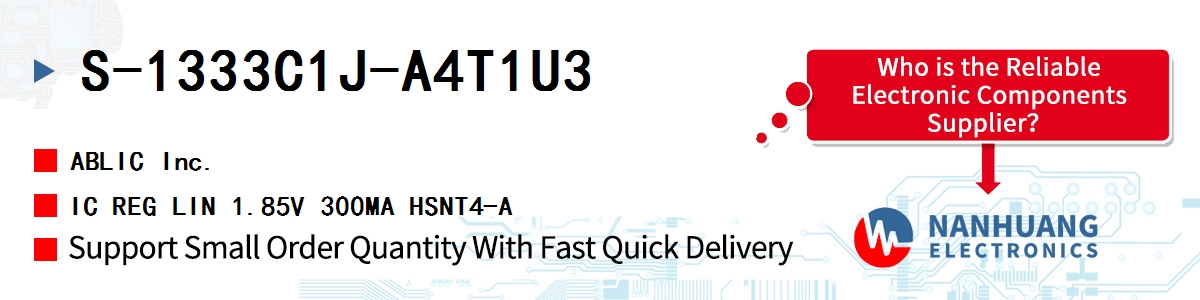 S-1333C1J-A4T1U3 ABLIC IC REG LIN 1.85V 300MA HSNT4-A