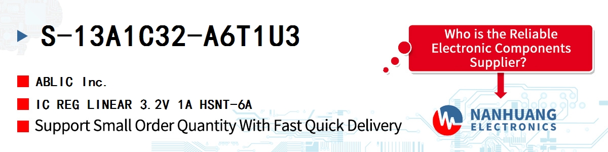 S-13A1C32-A6T1U3 ABLIC IC REG LINEAR 3.2V 1A HSNT-6A