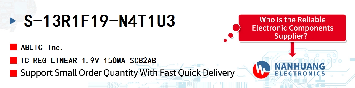 S-13R1F19-N4T1U3 ABLIC IC REG LINEAR 1.9V 150MA SC82AB