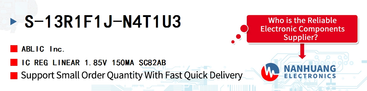 S-13R1F1J-N4T1U3 ABLIC IC REG LINEAR 1.85V 150MA SC82AB