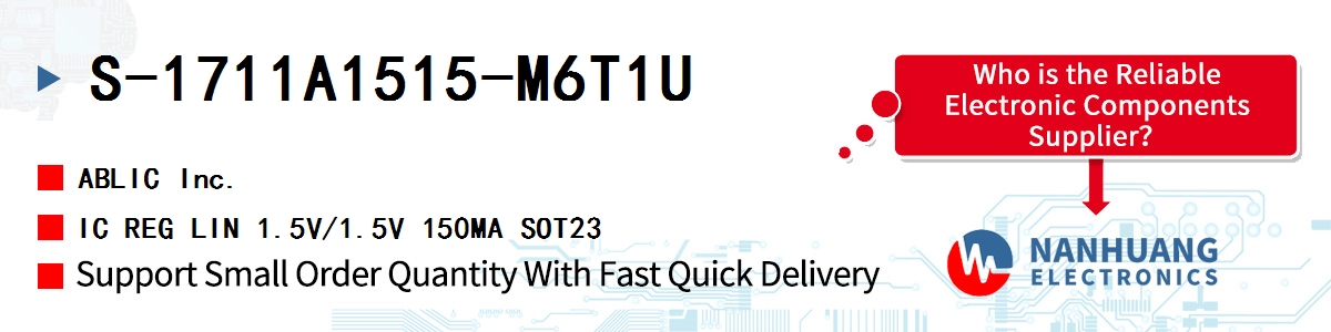 S-1711A1515-M6T1U ABLIC IC REG LIN 1.5V/1.5V 150MA SOT23