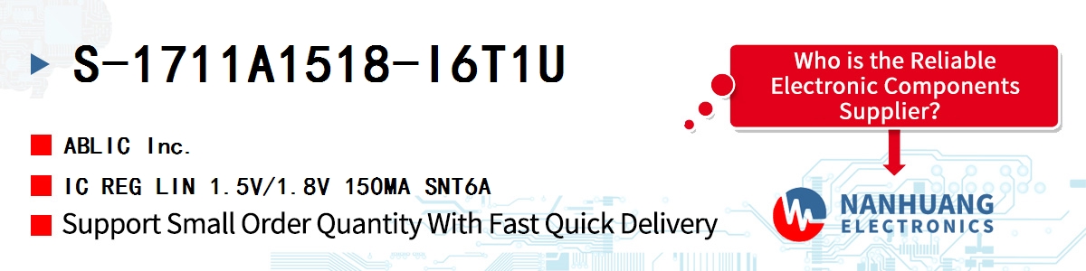 S-1711A1518-I6T1U ABLIC IC REG LIN 1.5V/1.8V 150MA SNT6A