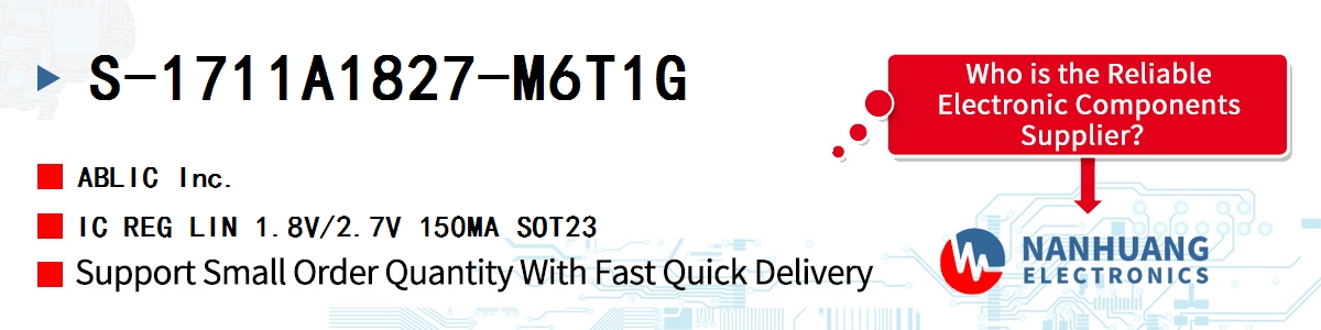 S-1711A1827-M6T1G ABLIC IC REG LIN 1.8V/2.7V 150MA SOT23