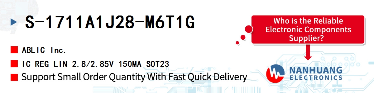 S-1711A1J28-M6T1G ABLIC IC REG LIN 2.8/2.85V 150MA SOT23