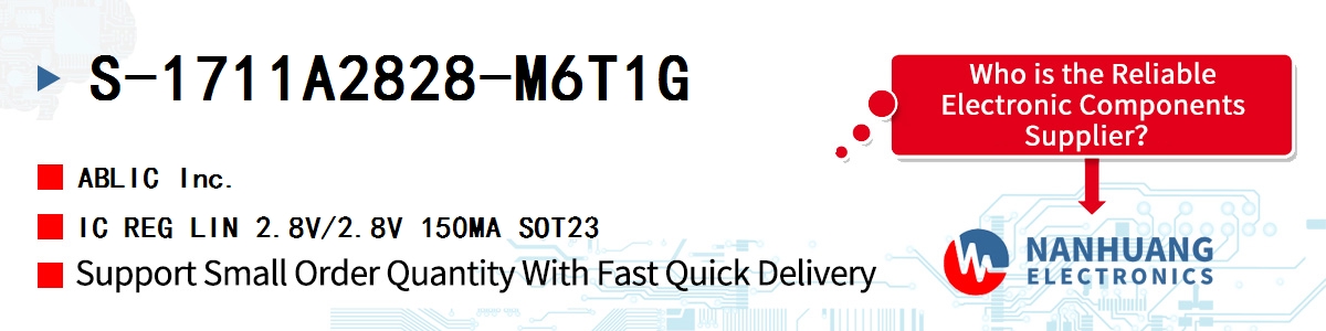 S-1711A2828-M6T1G ABLIC IC REG LIN 2.8V/2.8V 150MA SOT23