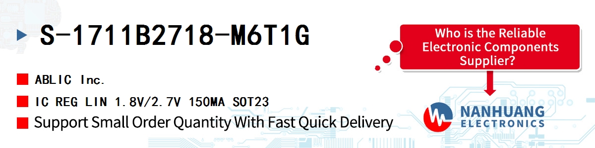 S-1711B2718-M6T1G ABLIC IC REG LIN 1.8V/2.7V 150MA SOT23