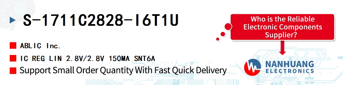 S-1711C2828-I6T1U ABLIC IC REG LIN 2.8V/2.8V 150MA SNT6A