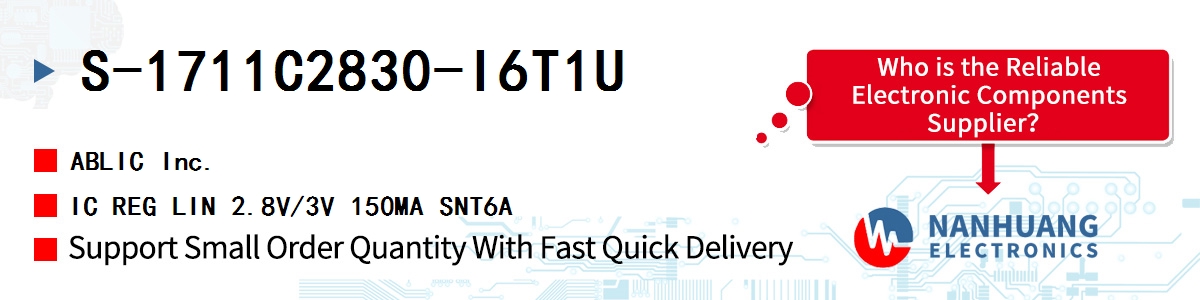 S-1711C2830-I6T1U ABLIC IC REG LIN 2.8V/3V 150MA SNT6A