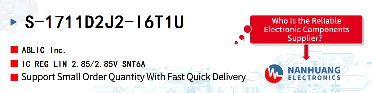 S-1711D2J2-I6T1U ABLIC IC REG LIN 2.85/2.85V SNT6A