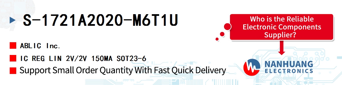 S-1721A2020-M6T1U ABLIC IC REG LIN 2V/2V 150MA SOT23-6