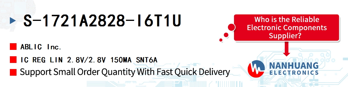 S-1721A2828-I6T1U ABLIC IC REG LIN 2.8V/2.8V 150MA SNT6A