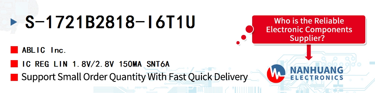 S-1721B2818-I6T1U ABLIC IC REG LIN 1.8V/2.8V 150MA SNT6A