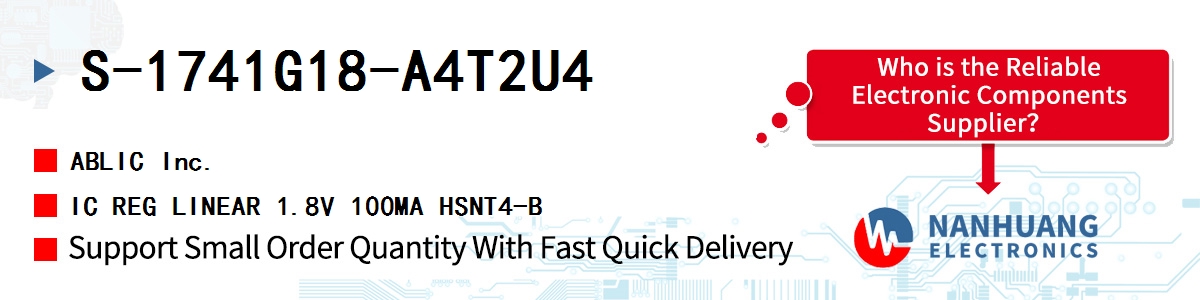 S-1741G18-A4T2U4 ABLIC IC REG LINEAR 1.8V 100MA HSNT4-B