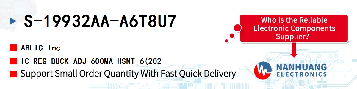 S-19932AA-A6T8U7 ABLIC IC REG BUCK ADJ 600MA HSNT-6(202