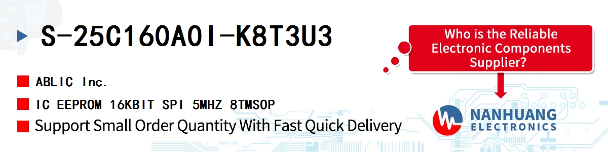 S-25C160A0I-K8T3U3 ABLIC IC EEPROM 16KBIT SPI 5MHZ 8TMSOP