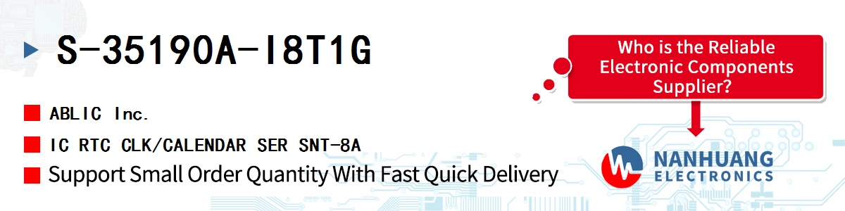 S-35190A-I8T1G ABLIC IC RTC CLK/CALENDAR SER SNT-8A