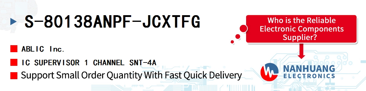 S-80138ANPF-JCXTFG ABLIC IC SUPERVISOR 1 CHANNEL SNT-4A