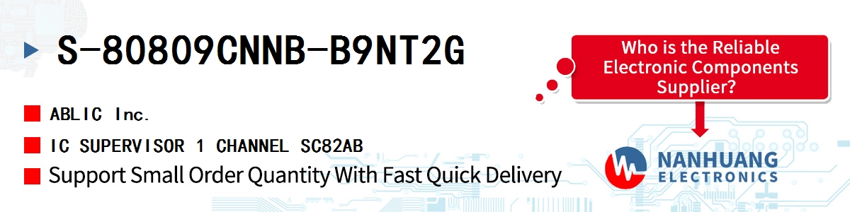 S-80809CNNB-B9NT2G ABLIC IC SUPERVISOR 1 CHANNEL SC82AB